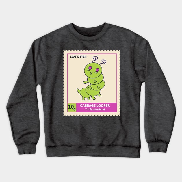 Kawaii Cute Grub, Cabbage Looper - Stamp Collection, Grub Crewneck Sweatshirt by vystudio
